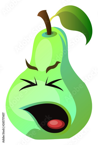 Pear sick face illustration vector on white background