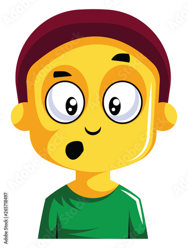 Boy looking very cofused illustration vector on white background