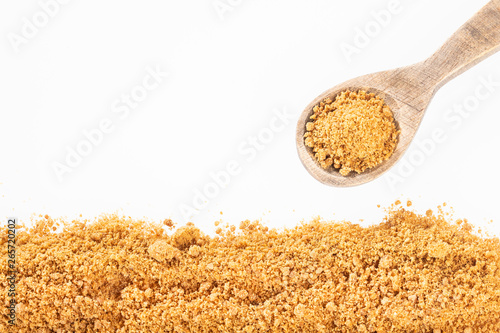 Grated raw unrefined cane sugar - Saccharum officinarum. photo