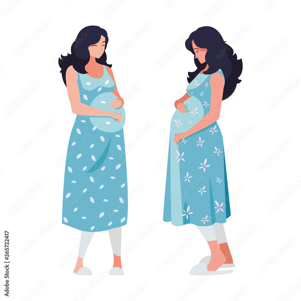 couple of beautiful pregnancy women characters couple of beautiful pregnancy women characters