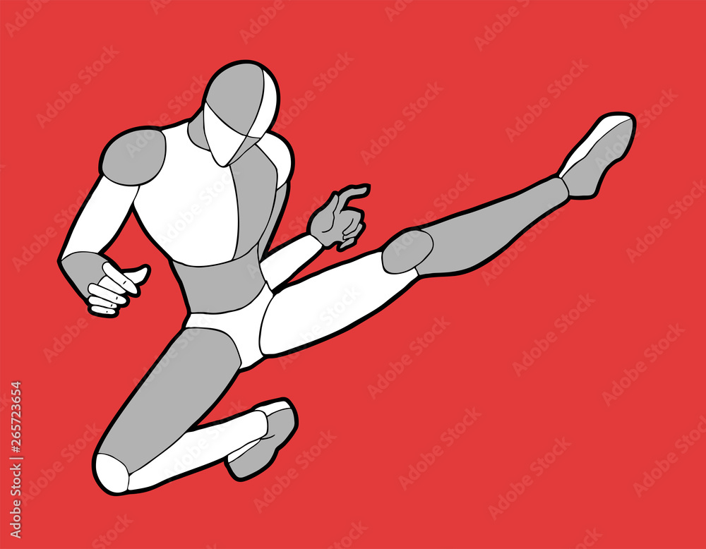 Obraz premium kick fighter illustration
