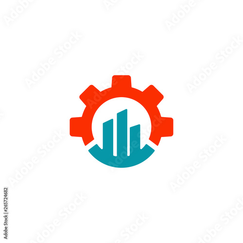 gear chart logo design industrial icon element illustration photo