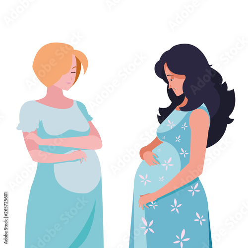 couple of beautiful pregnancy women characters