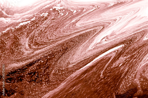 Canvas Print Copper paint flow