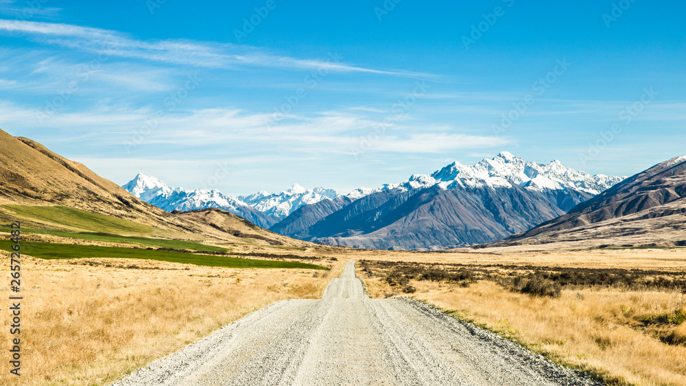 Road To Mountain, Mountains Landscape In New Zealand