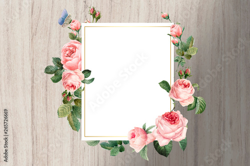 Floral framed badge