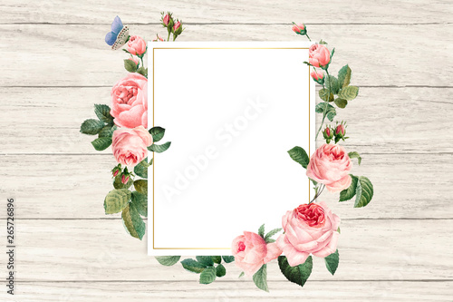 Floral framed badge