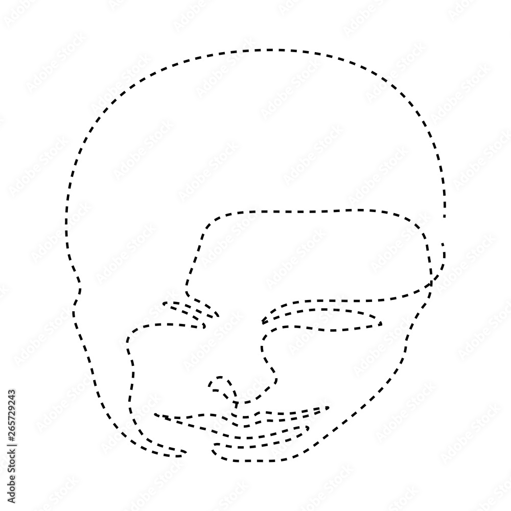 Isolated dotted line beauty simplicity face - Vector Isolated dotted line beauty simplicity face - Vector