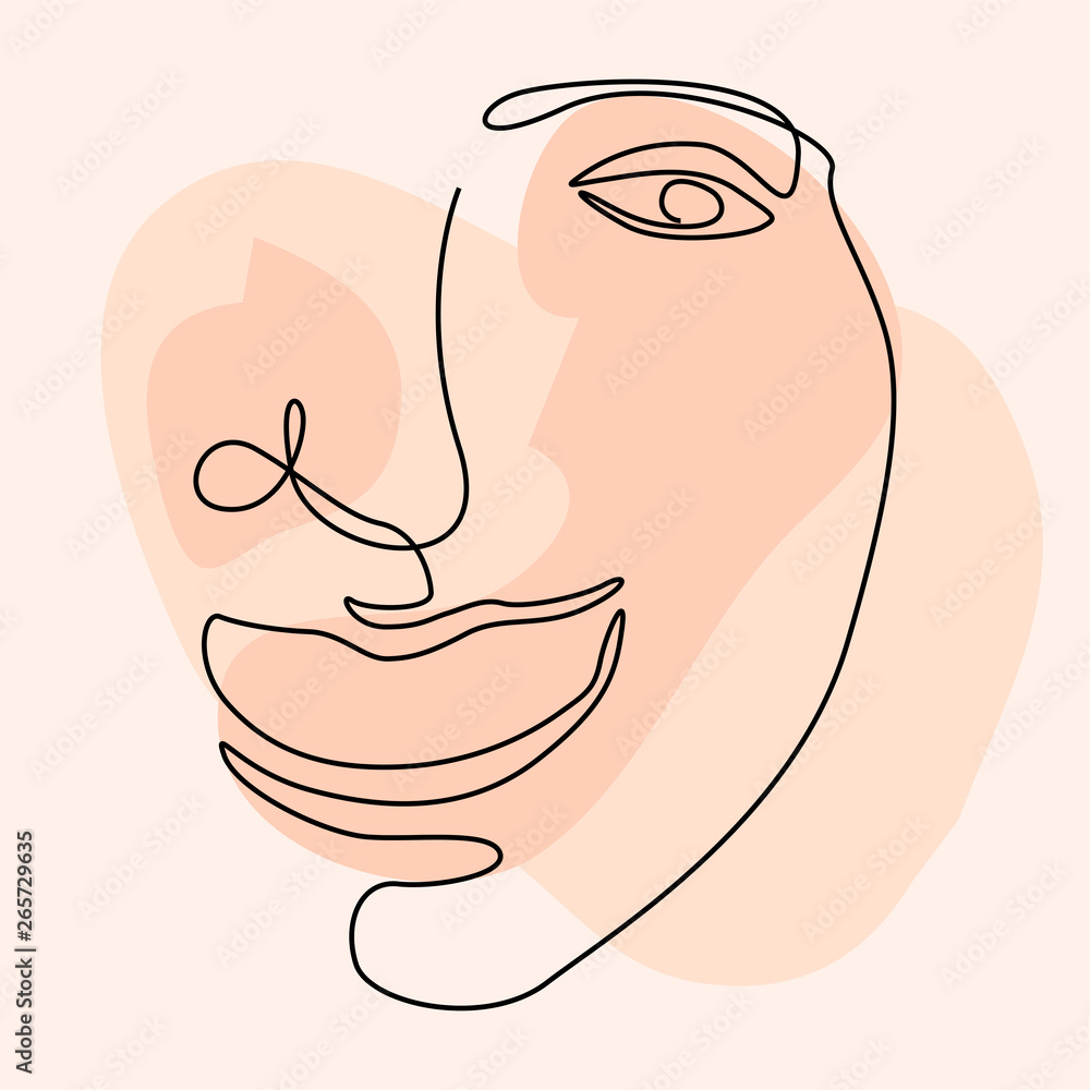 Isolated simplicity face on a colored background - Vector