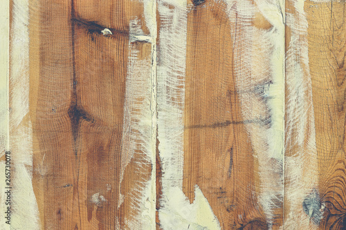 Wood planks epoxy resin repairing shipboard texture. Repaired wooden ship board background.