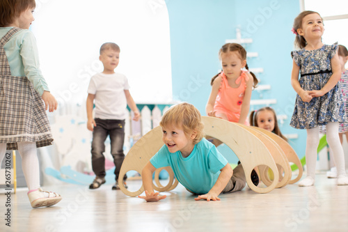 Kids playing in kindergarten or daycare centre