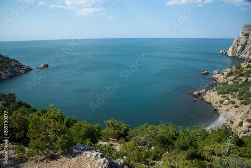 View on the sea coast. Black sea  Novy Svet village  Crimea