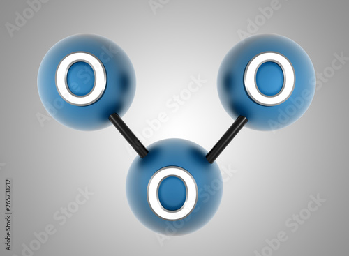 o3. ozone. Rendered 3d model.