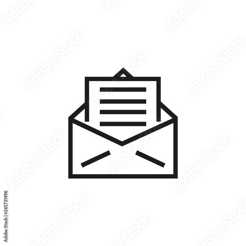 Official letter line icon. Envelope, paper, newsletter. Legal documents concept. Vector illustration can be used for topics like communication, post, mail, email