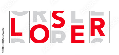 GAMBLING LOSER-The word loser appears to be lining up on the spinning wheels of a casino slot machine in this typographic illustration.