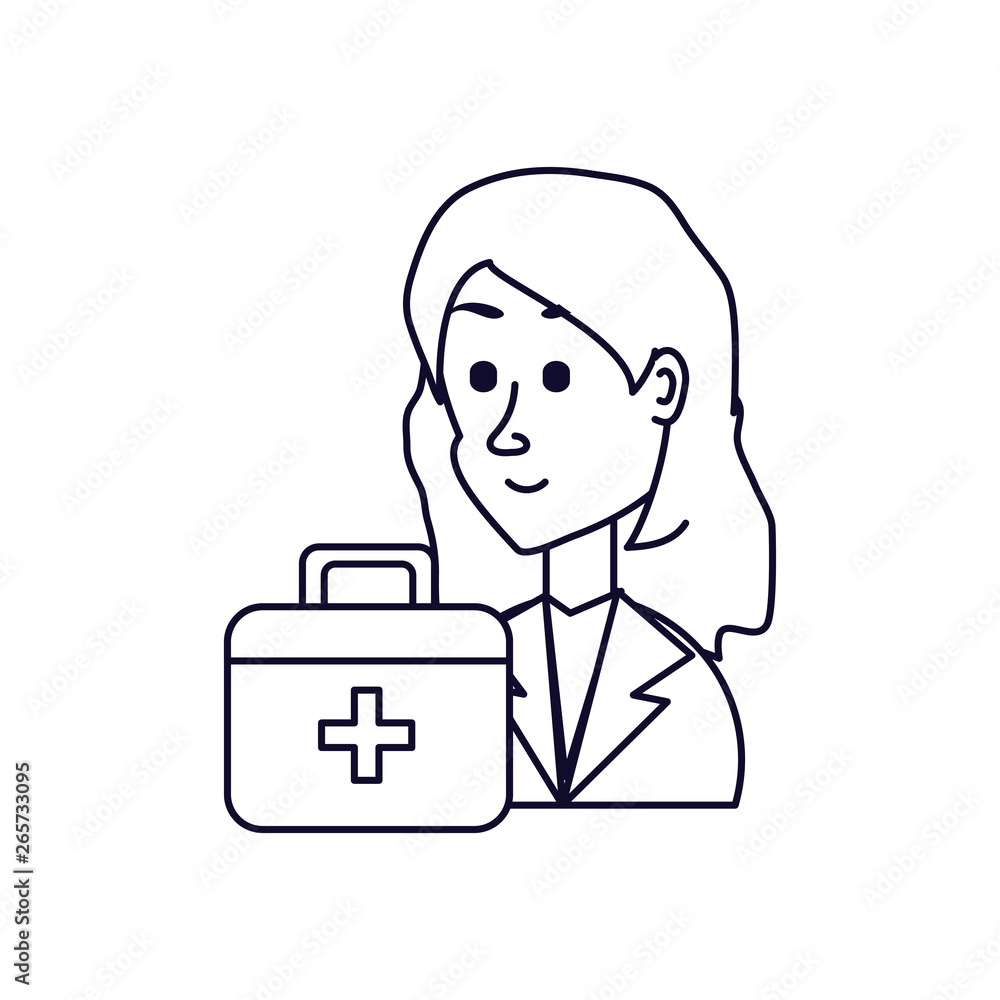 doctor female professional with first aid kit