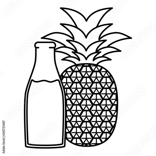 fresh pineapple juice fruit in botttle