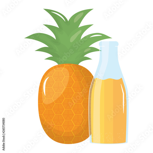 fresh pineapple juice fruit in botttle