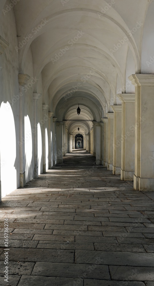 long tunnel with arcades and arches