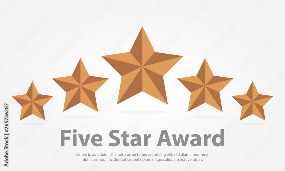 Obraz premium five bronze stars award illustration vector