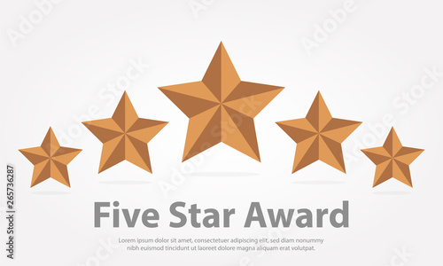 five bronze stars award illustration vector
