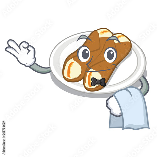 Waiter cannoli isolated with in the character
