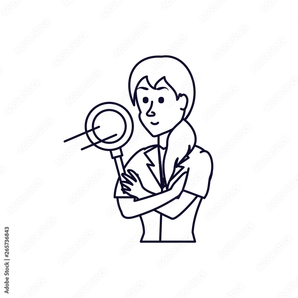 business woman with magnifying glass business woman with magnifying glass