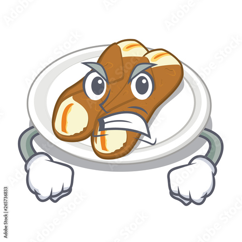 Angry cannoli isolated with in the character