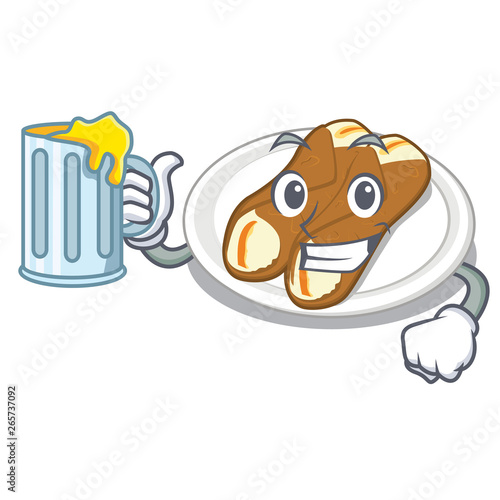 With juice cannoli isolated with in the character