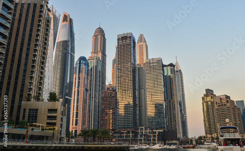 Skyscrapers in Dubai Marina at sunset © Phuong