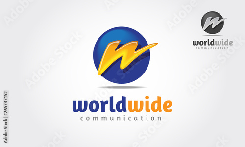 Free Download WorlWide Communication Vector Logo Template. Logo of  lighting in style of W, electric charge icon vector symbol illustration - GFXLoad