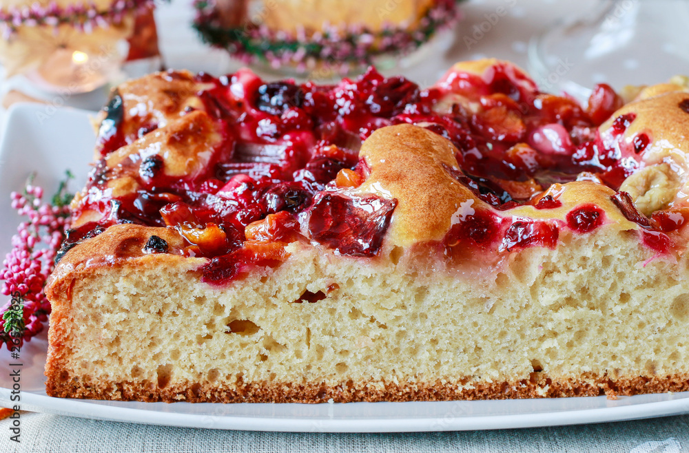 Red summer fruits cake. Red summer fruits cake.