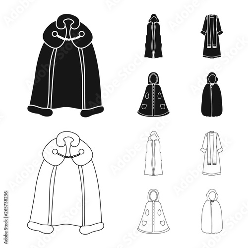 Vector design of material and clothing logo. Set of material and garment vector icon for stock.