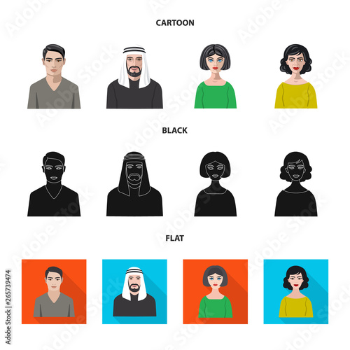 Vector illustration of hairstyle and profession  logo. Set of hairstyle and character  stock vector illustration.