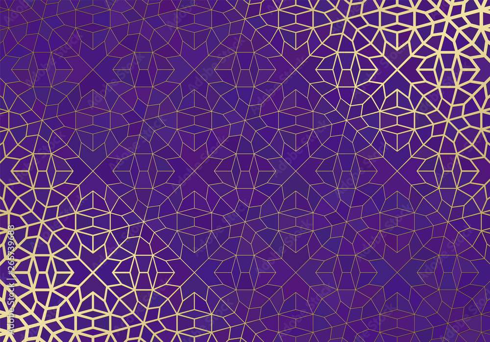 custom made wallpaper toronto digitalAbstract background with islamic ornament, arabic geometric texture. Golden lined tiled motif.