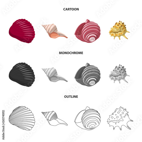 Vector design of animal and decoration icon. Set of animal and ocean stock symbol for web.