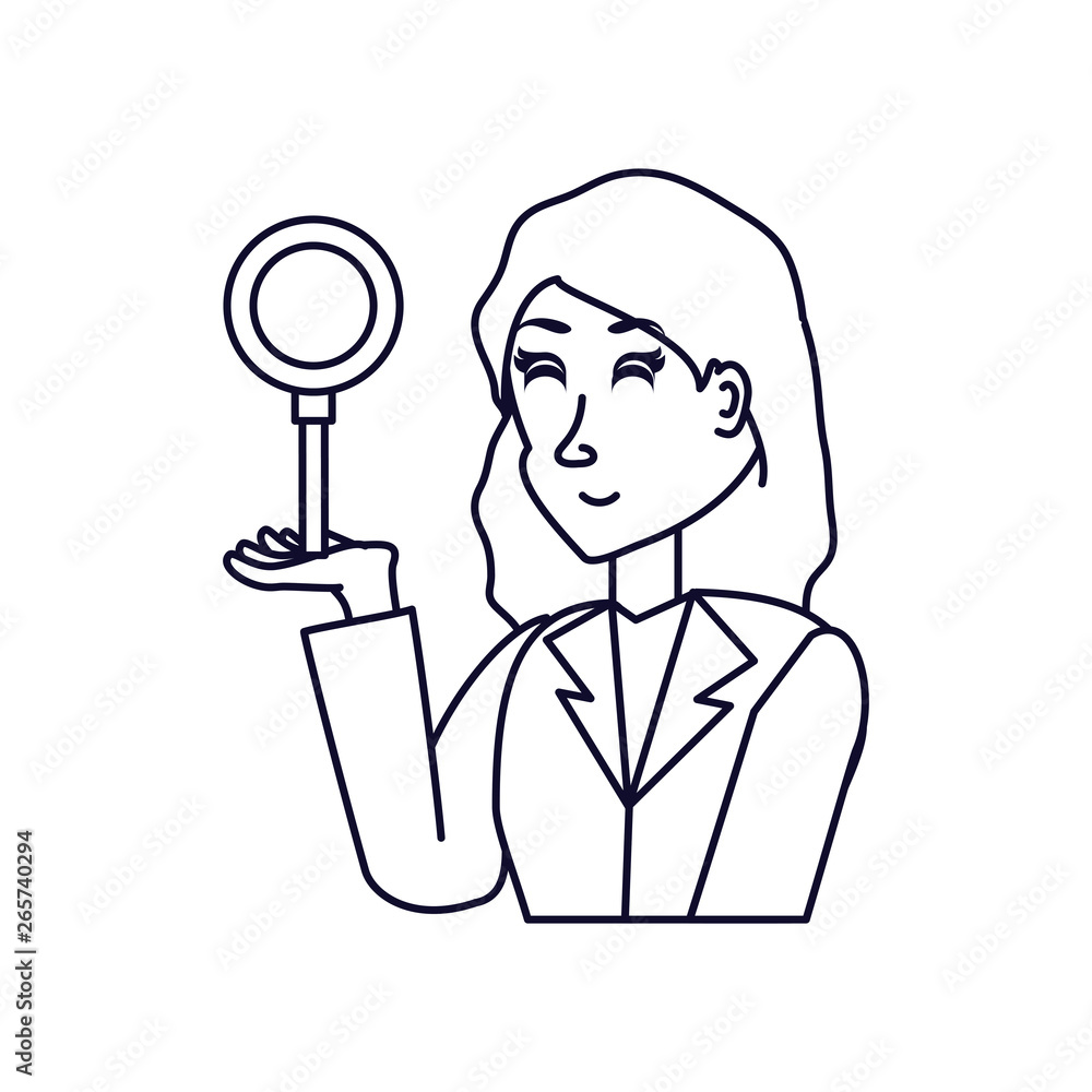 business woman with magnifying glass business woman with magnifying glass