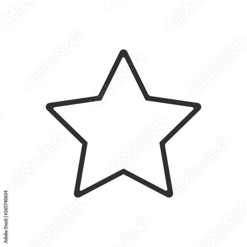 White star icon isolated on white background. Vector illustration.