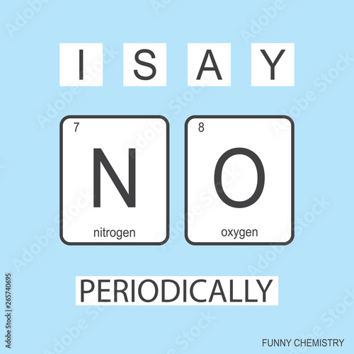 The chemical elements of the periodic table,fun phrase -I say NO periodically
