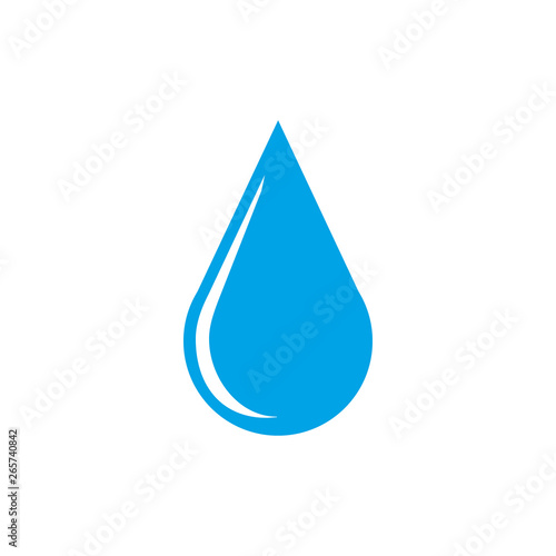 Water drop isolated on white background. Vector illustration.