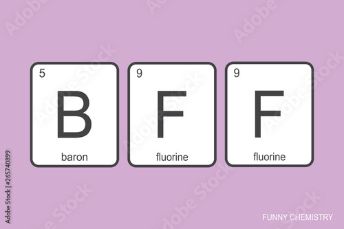 The chemical elements of the periodic table,funny signs- bff ,best friends forever