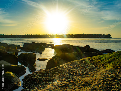 Canvas Print Beautiful Sunset near the lake