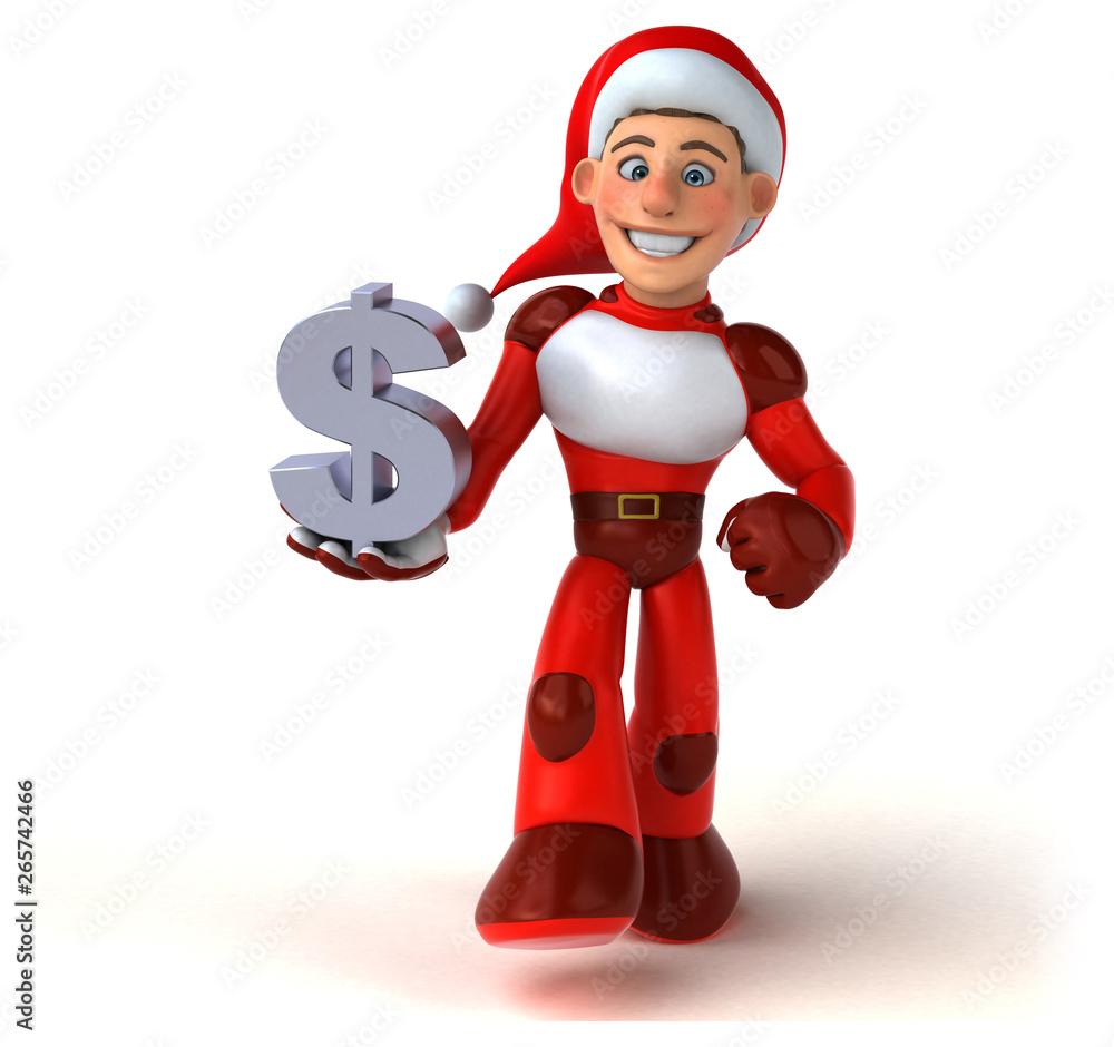 Fun Super Santa Claus - 3D Illustration Fun Super Santa Claus - 3D Illustration