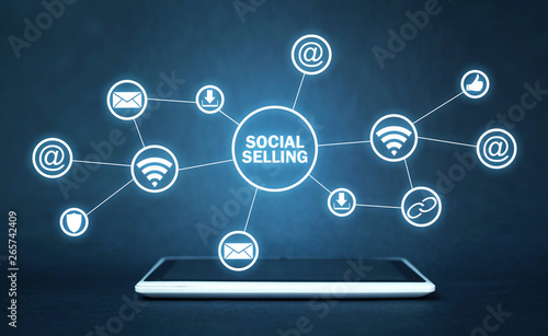 Fotografie Internet, communication, technology. Concept of social selling