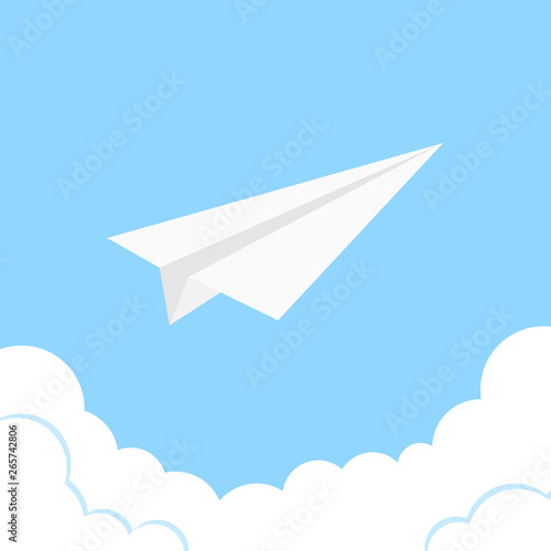 Paper plane of success and different concept idea.