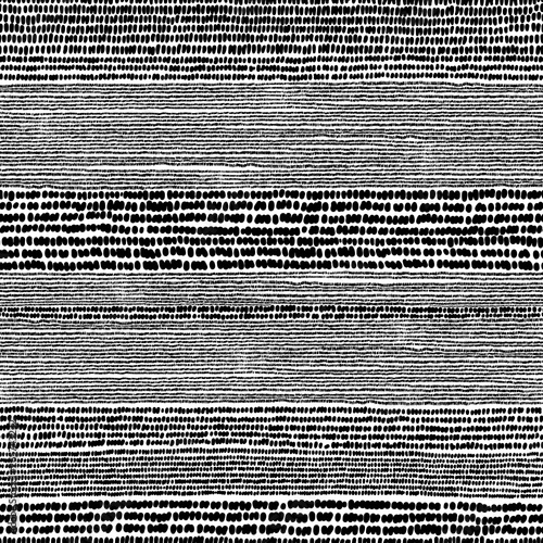 Black and white striped polka dot pattern. Horizontal doodle ornament hand-drawn. Print doodle for textiles. Vector illustration.