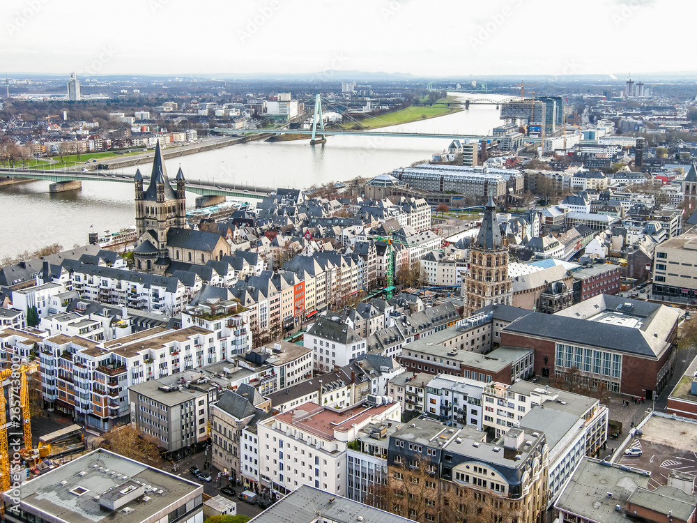 The cityscape from the tower of Cologne Cathedral