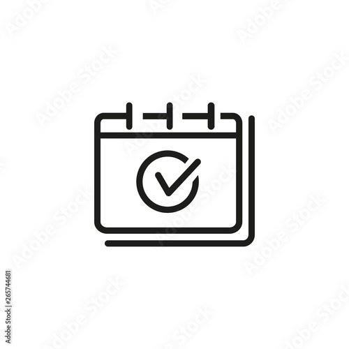 Achievement line icon. Deadline, task done, appointment. Notifications concept. Vector illustration can be used for topics like business, management, planning