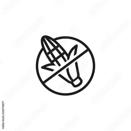 Corn free line icon. Corn allergy, no high fructose corn syrup, hypoallergenic. Natural food. Vector illustration can be used for topics like food, healthy eating, dieting