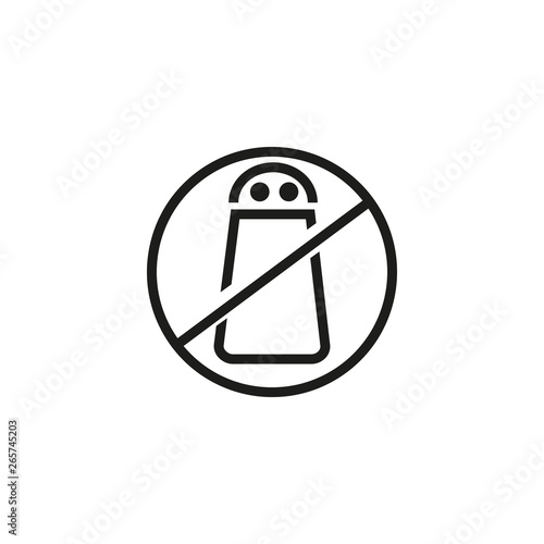 Salt free line icon. Spice free, sodium free, menu sign. Natural food. Vector illustration can be used for topics like food, healthy eating, dieting